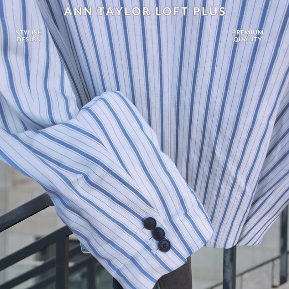 Ann Taylor LOFT Plus Striped Blazer - Size 16 (NWT) - Picture 5 of 5